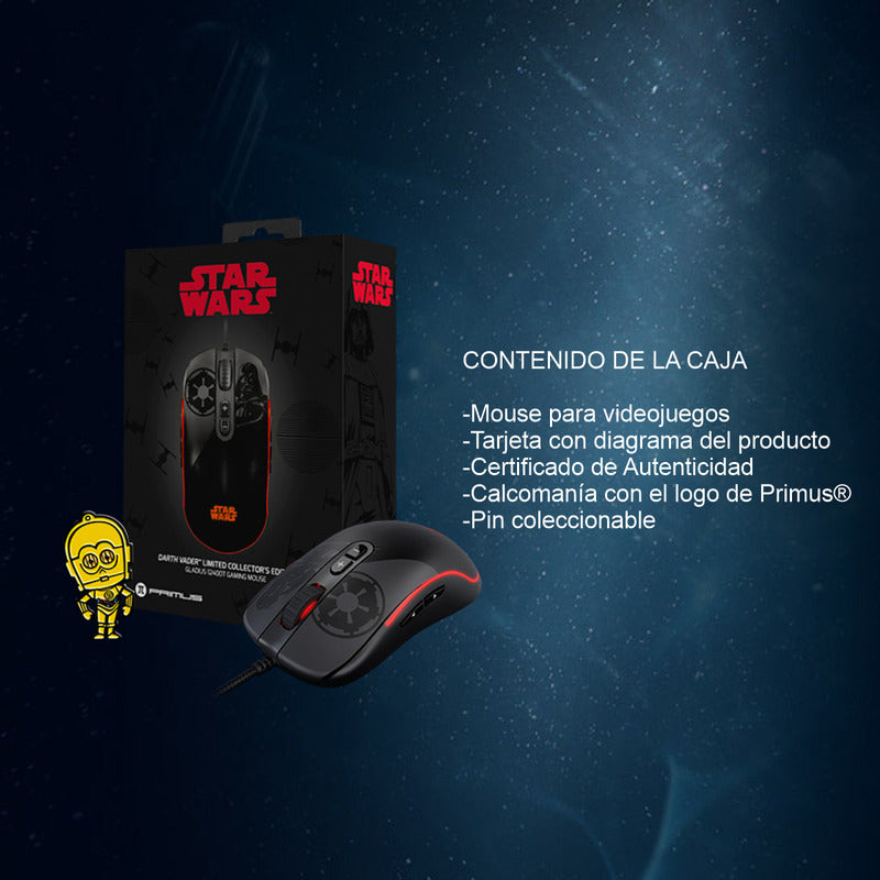 Combo Gamer Mouse + Diadema Primus Ed. Star Wars Darth Vader