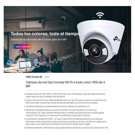 Cámara Seguridad Wifi Turret 4mp Tp-link Vigi C440-w + 64gb