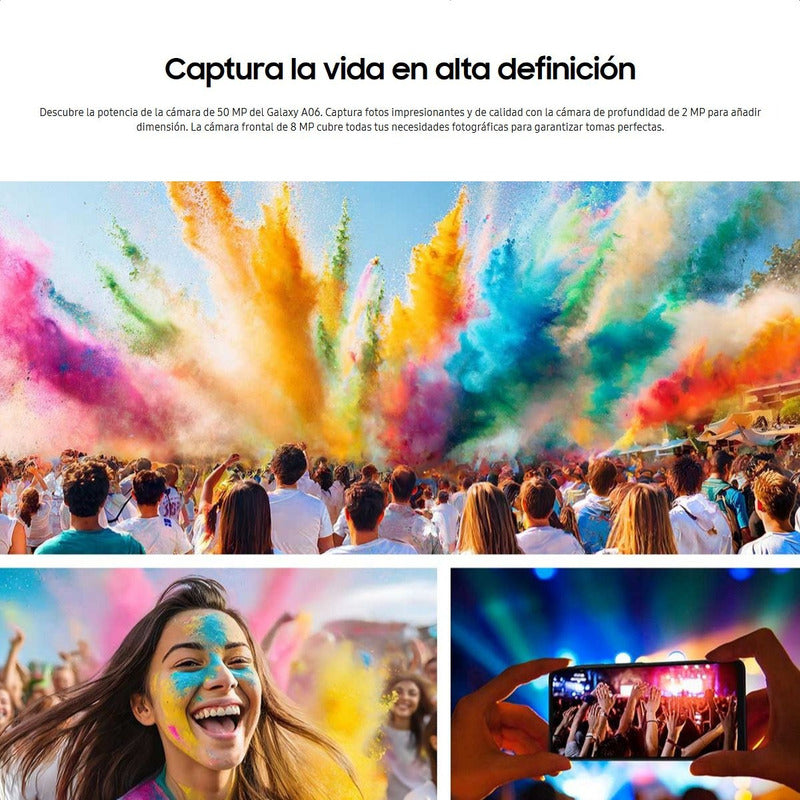 Celular Samsung Galaxy A06 128gb/4gb Blk + Audífonos Tipo C