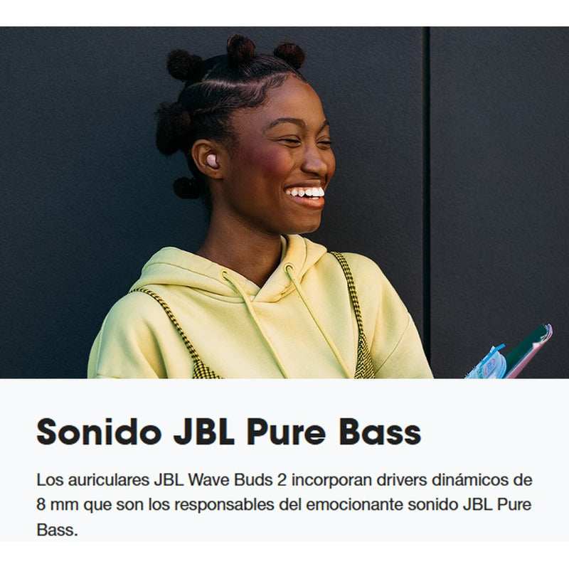 Jbl Wave Buds 2, Audífonos Tws Bt Inalámbricos Anc Ip54, Wht