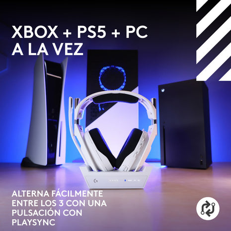 Diadema Gamer Inalámbrica + Base / Logitech Astro A50 X, Wht