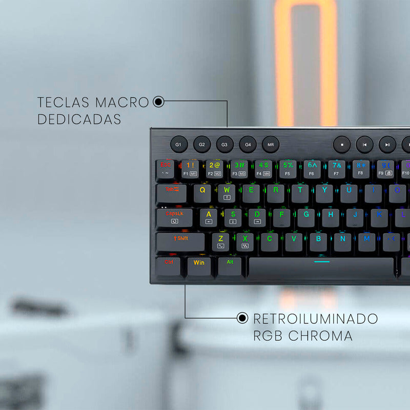 Teclado Gamer Inalámbrico Redragon Horus Mini K632 Pro Rgb Color Del Teclado Negro Idioma Inglés Us