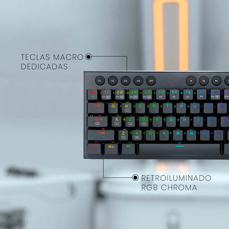 Teclado Gamer Inalámbrico Redragon Horus Mini K632 Pro Rgb Color Del Teclado Negro Idioma Inglés Us