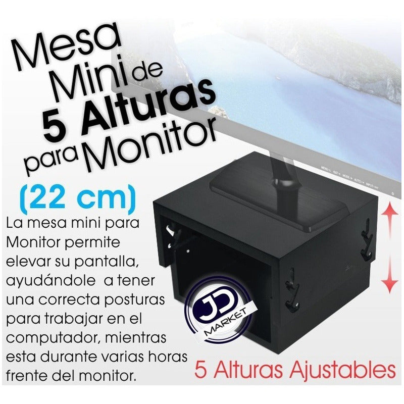 Mesa / Base Monitor Pc, Altura 5 Niveles 10~16cm, Ancho 22cm
