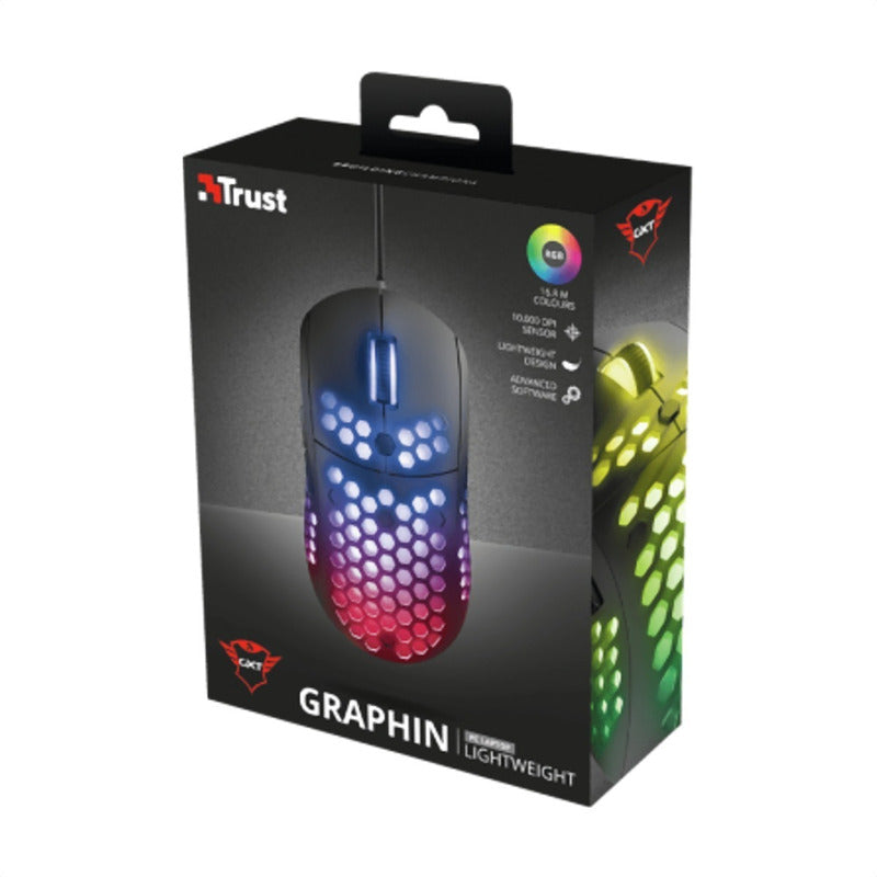 Mouse Gamer Trust Gxt 960 Graphin, 10000 Dpi, Rgb, 6 Botones