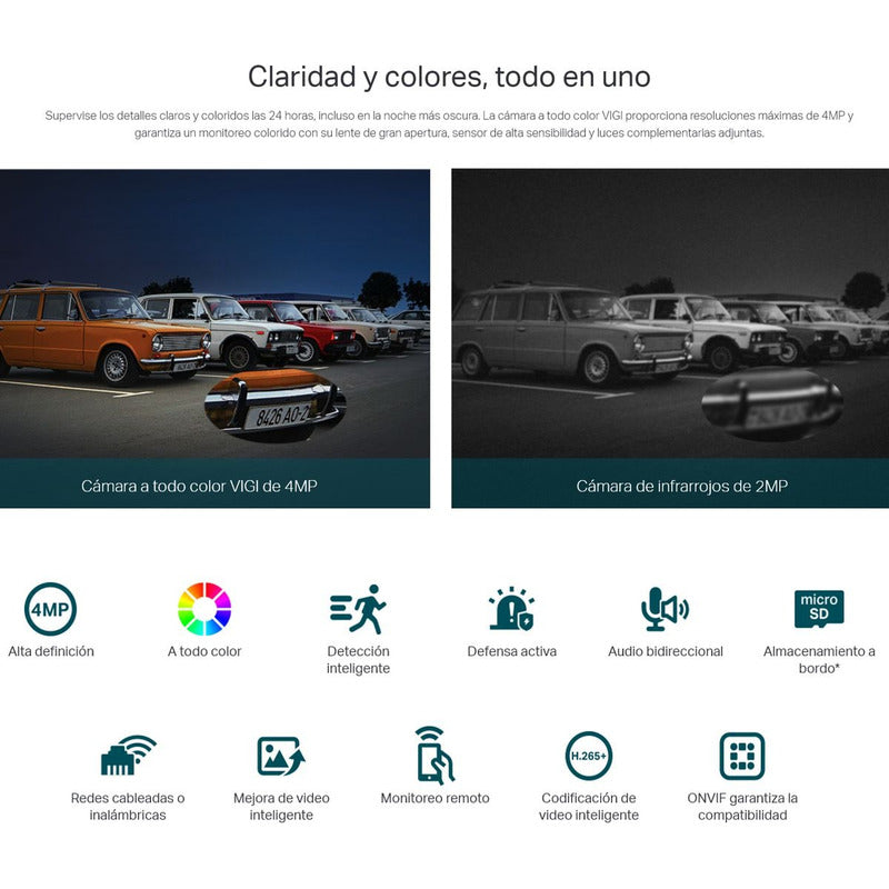 Cámara Seguridad Wifi Turret 4mp Tp-link Vigi C440-w + 64gb