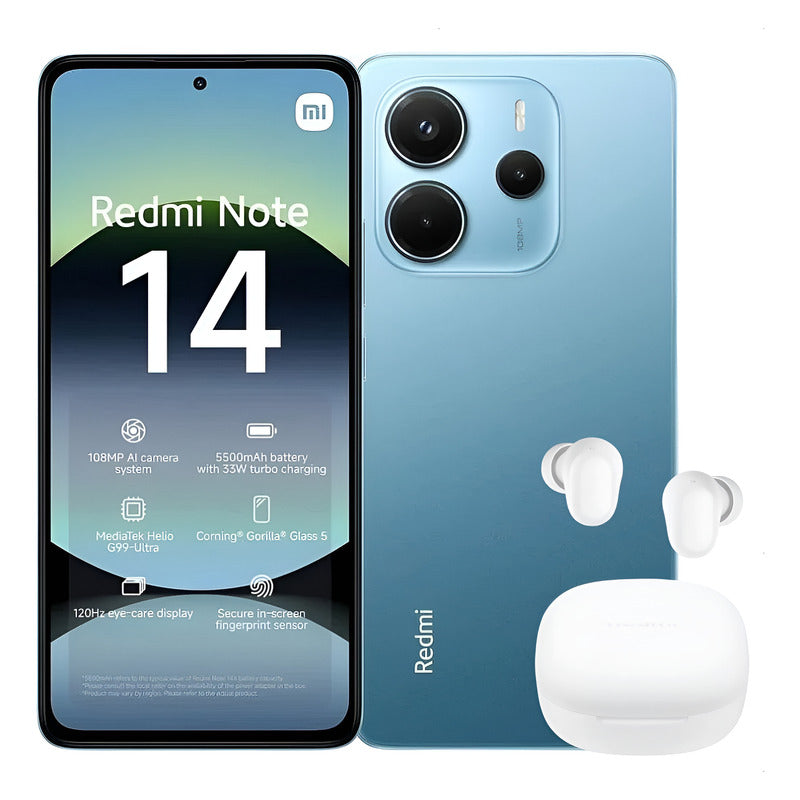 Celular Xiaomi Redmi Note 14 256gb/8gb Azul + Buds 6 Play