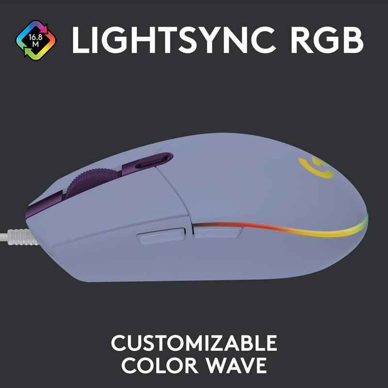 Mouse Gamer Logitech G203 Lightsync Rgb / 8000dpi - Lila