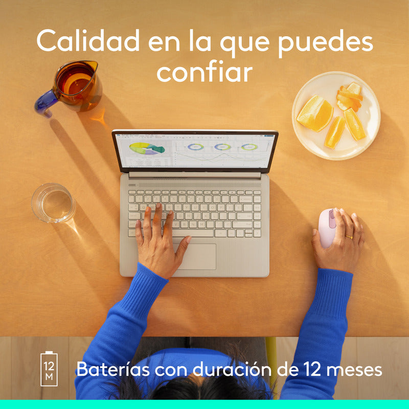 Mouse Bluetooth Inalámbrico Logitech M196, Rosado