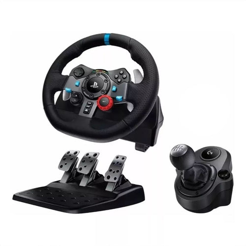 Timón de Carreras Logitech G29 Driving Force Feedback PS5 PS4 PC + Palanca Shifter de 6 Cambios