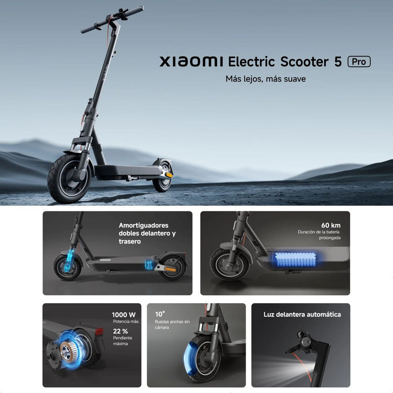 Xiaomi Electric Scooter 5 Pro, Monopatín Eléctrico 60km 400w