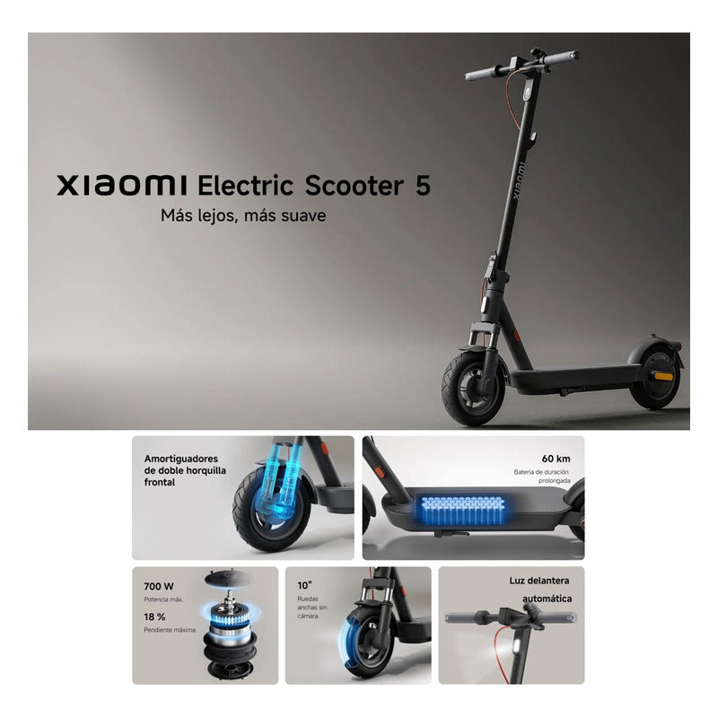 Xiaomi Electric Scooter 5, Monopatín Eléctrico Aut-60km 350w