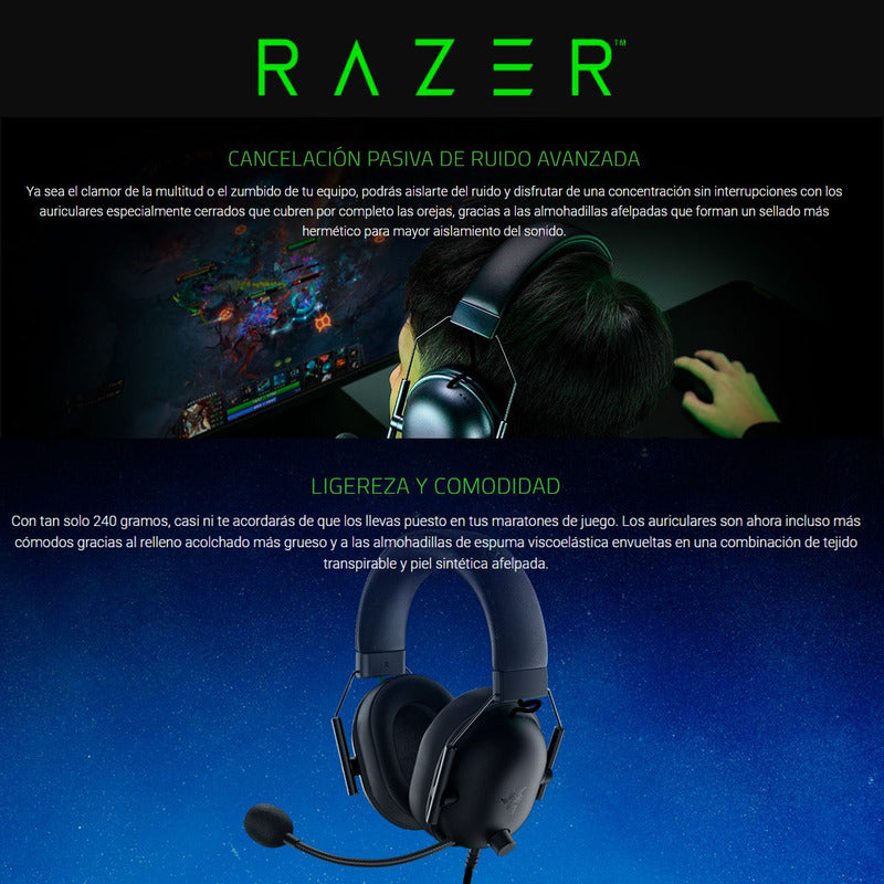 Audífonos Diadema Gamer Razer Blackshark V2 X Sonido 7.1 Blk