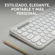 Combo Logitech Bluetooth: Teclado K380s + Mouse M350s, Blanco