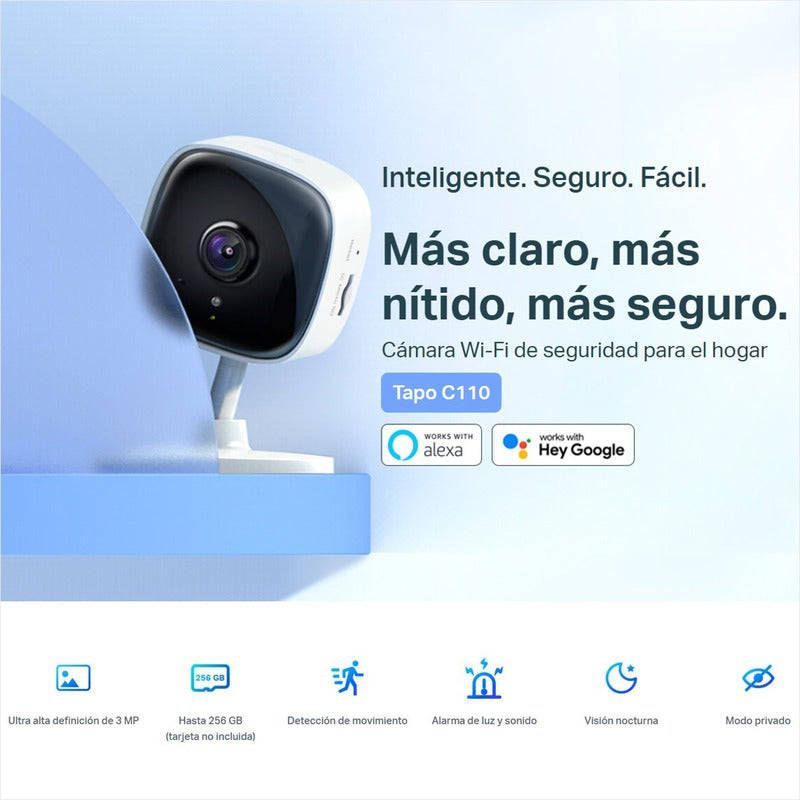 Cámara Seguridad Ip Wifi Alarma 3mp Audio, Tp-link Tapo C110