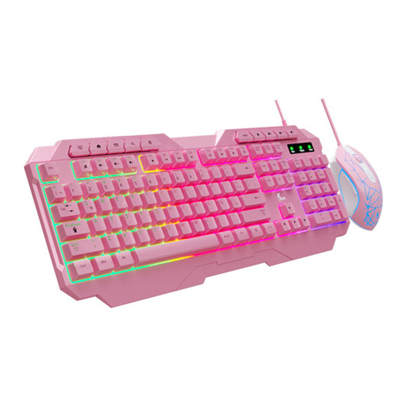 Kit De Teclado Y Mouse C/cable Gamer Usb X Tech Rosa Xtk540s