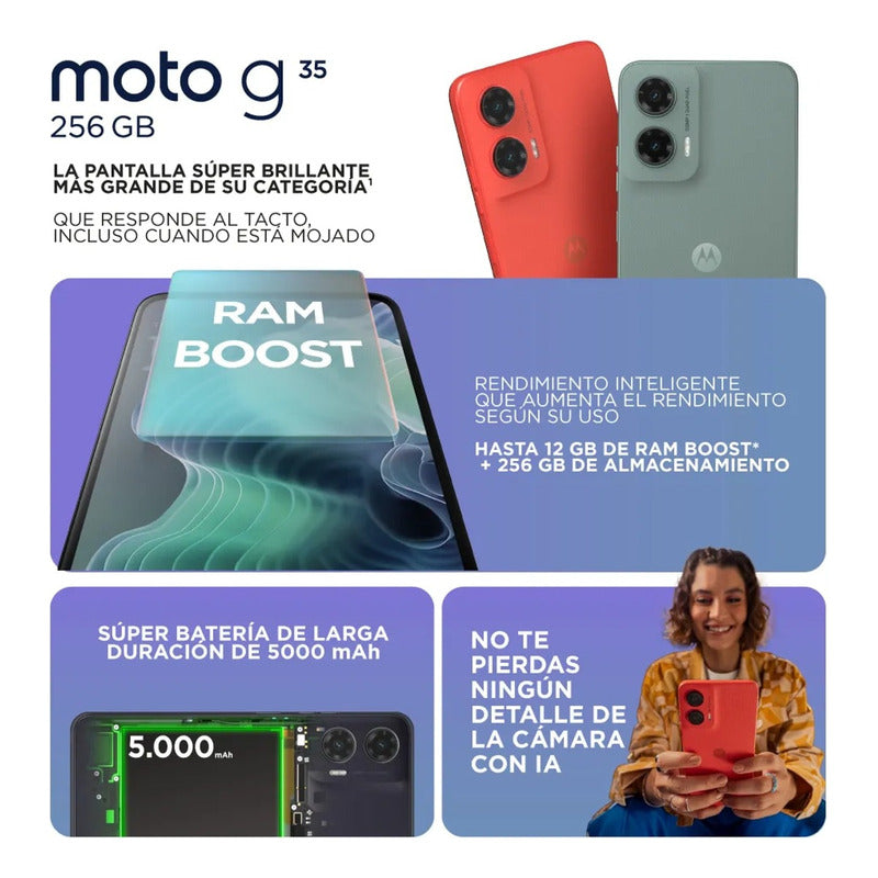 Celular Motorola Moto G35 5g 256gb/4gb Nrj + Watch 5 Active