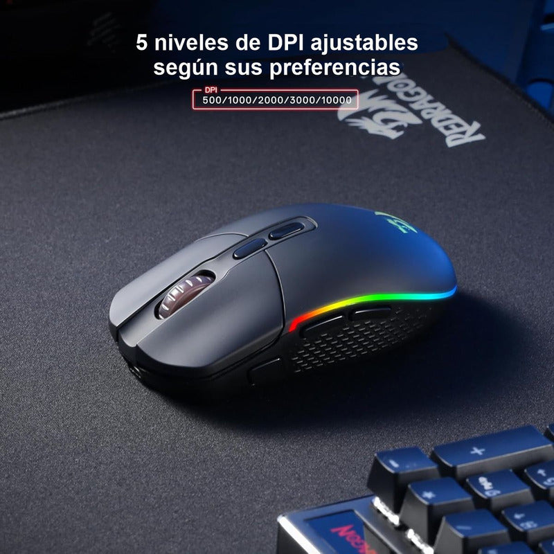 Mouse Gamer Inalámbrico Redragon M719rgb Invader Pro 10k Dpi