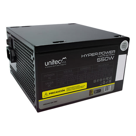 Fuente De Poder Para Pc, Hyper Power Unitec Atx 550w