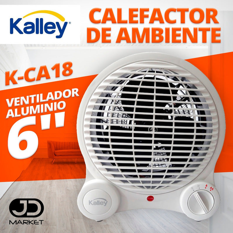 Calefactor de Ambiente Kalley K-CA18 con Función de Calentador y Ventilador + Garantía de 2 Años