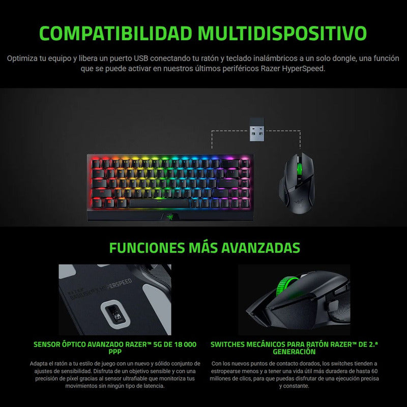 Mouse Gamer Inalámbrico Razer Basilisk V3 X HyperSpeed RGB
