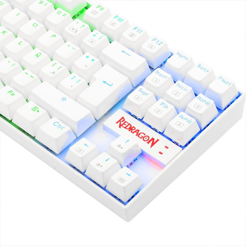 Teclado Mecánico Redragon K552rgb Kumara Blanco, Switch Rojo Español Latinoamérica