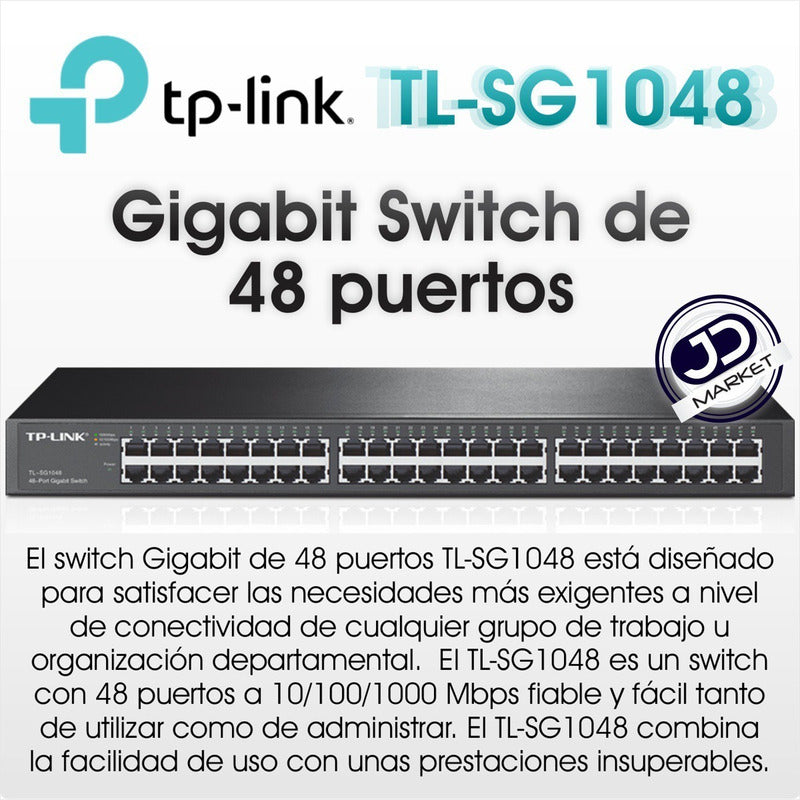 Switch Escritorio/rack 48 Puertos Gigabit, Tp-link Tl-sg1048