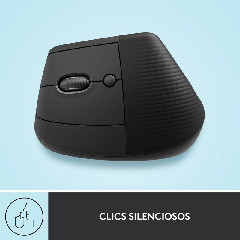 Mouse Ergonómico Vertical Logitech Lift Left, Inalámbrico para Manos Pequeñas y Medianas, Zurdo