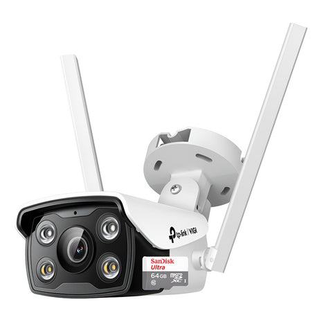 Cámara Wifi Exterior Bullet 4mp, Tp-link Vigi C340-w + 64gb