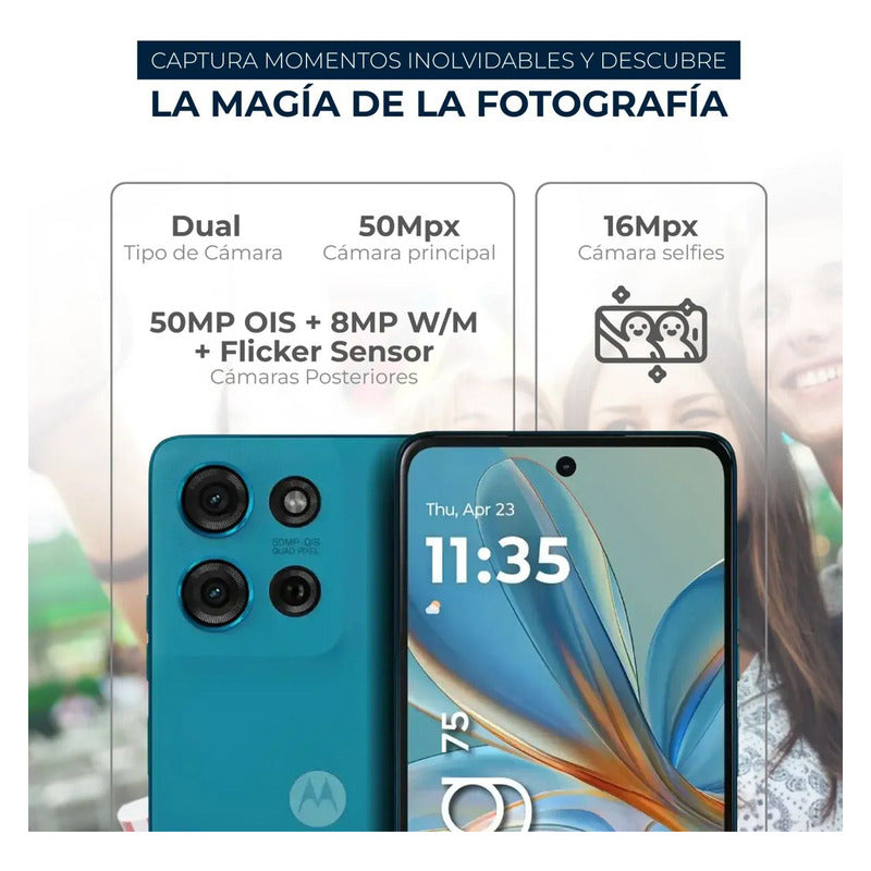 Celular Motorola Moto G75 5g Dual Sim 256gb/8gb, 6.78'', Azl Aqua Blue