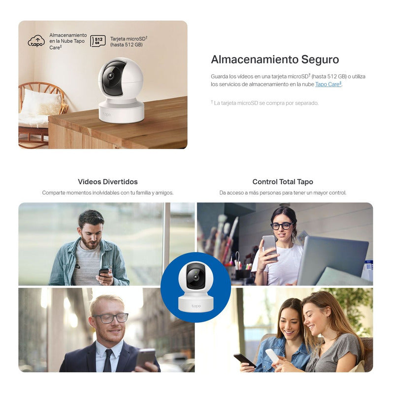 Cámara Wifi Lan 2k 3mp Ai Tp-link Tapo C212 + Micro Sd 128gb