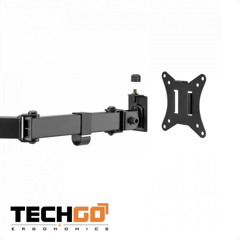 Soporte Doble Escritorio Para Monitor 17~32, Techgo Spm-1104 Negro