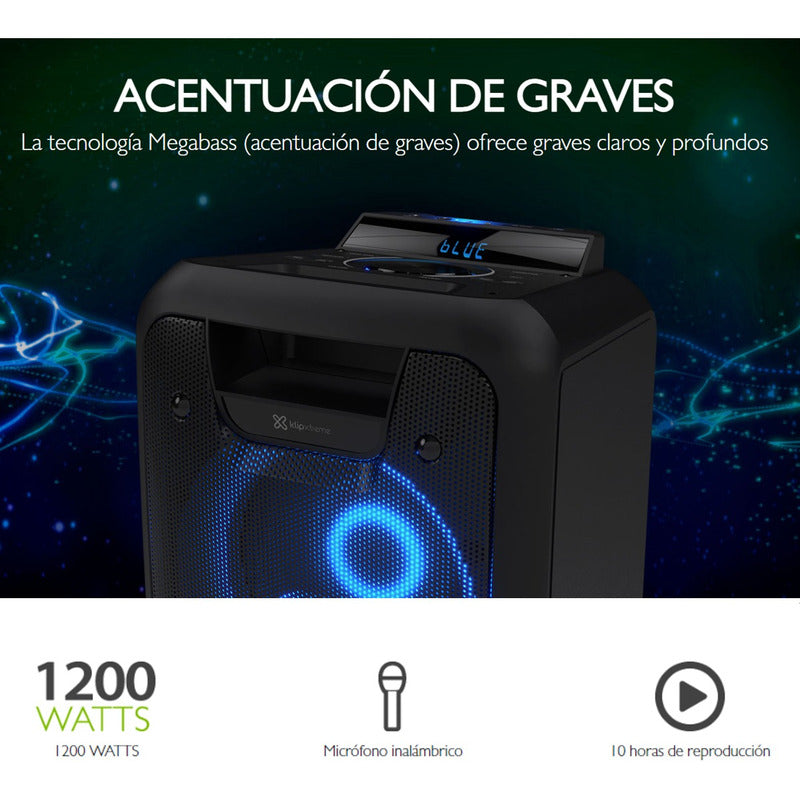 Parlante Bt + Mic Inalámbrico + Control, Klip Xtreme Kls-661