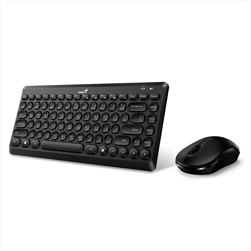 Combo Mini Teclado Y Mouse Portatil Inalambrico Q8000 Genius Color Del Teclado Negro