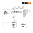 Soporte Doble de Escritorio TECHGO SPM-1104 para Monitores de 17'' a 32''