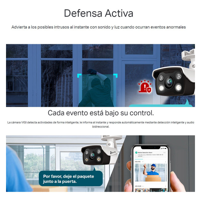 Cámara Wifi Exterior Bullet 4mp, Tp-link Vigi C340-w + 256gb