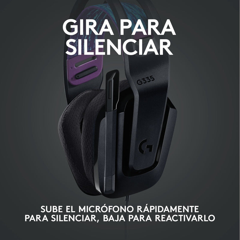 Diadema Gamer Logitech G335 / Color & Confort, Pc, Ps5, Xbox Negro