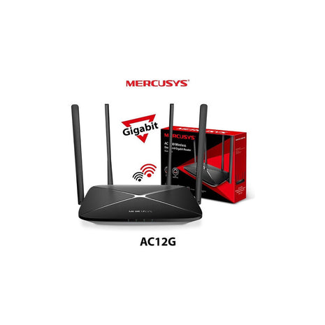Mercusys Router Wireless Dualband Ac1200 Gigabit Ac12g Veloz Color Plateado