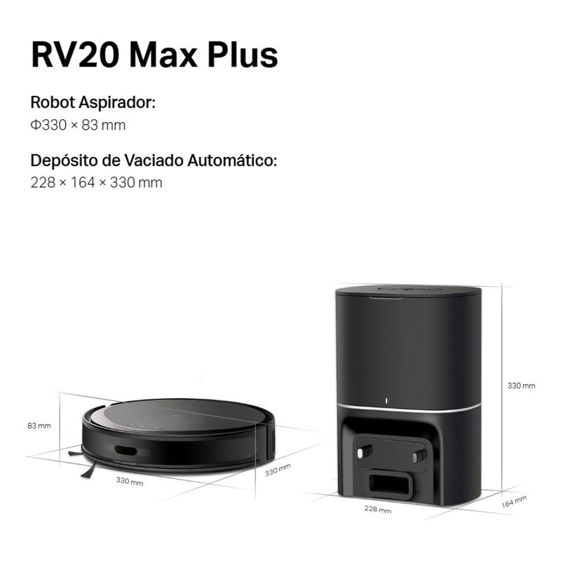 Aspiradora Robot Smart + Estación de Vaciado Tp-link Tapo Rv20 Max Plus, 5300Pa, Navegación LiDAR
