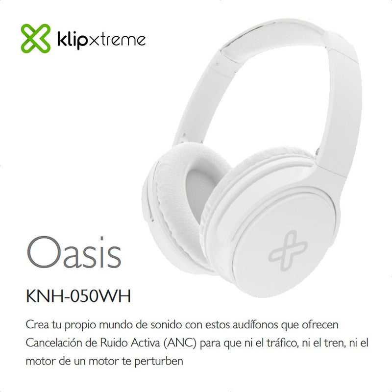 Diadema Bt Cancelación Ruido Anc Klip Xtreme Oasis Knh-050wh