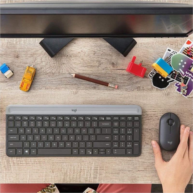 Combo Teclado Y Mouse Inalámbricos Delgados, Logitech Mk470