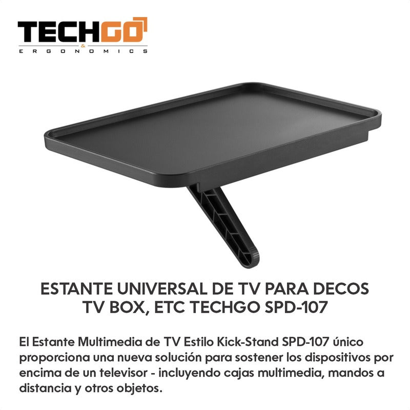 Repisa Elegante Tv Para Deco Tdt Control Etc. Techgo Spd-107 Negro