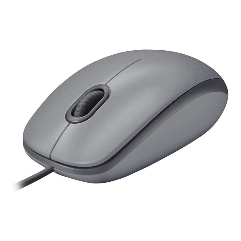 Mouse Óptico Logitech M110 Silent con Clics 90% más Silenciosos Cable USB Diseño Ambidiestro - Gris