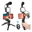 Estabilizador Celular Cámara + Luz Led + Micrófono + Control Negro