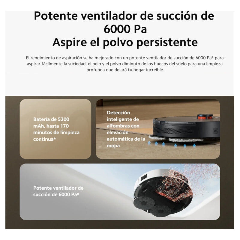 Xiaomi Robot Vacuum S20+, Aspiradora Trapeadora Inteligente Blanco