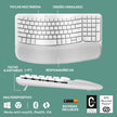 Teclado Ergonómico Inalámbrico Logitech Wave Keys, Blanco