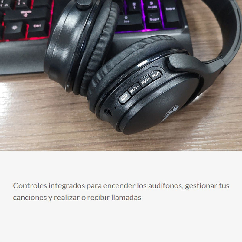 Audífonos Bluetooth 5.0 Xtech Xth-613, Micrófono / Micro Sd Negro