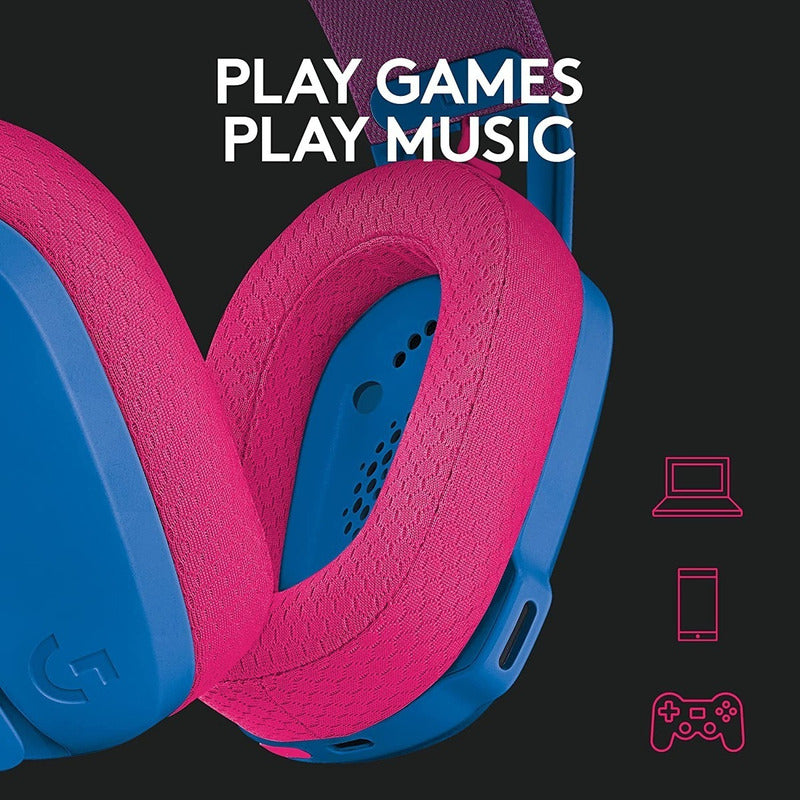 Diadema Gamer Inalámbrica + Bt, Logitech G435, Pc Ps5 - Azul