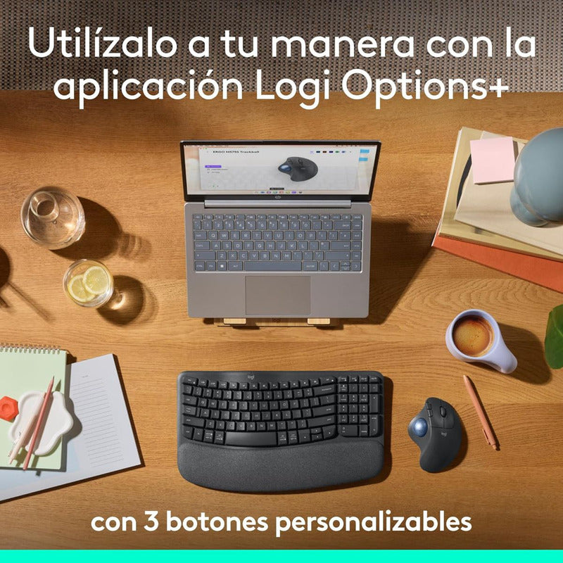 Mouse Trackball Inalámbrico Logitech Ergo M575s / Ergonómico
