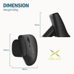 Mouse Vertical Wireless Recargable Delux Mv6 Gc / Ergonómico Negro